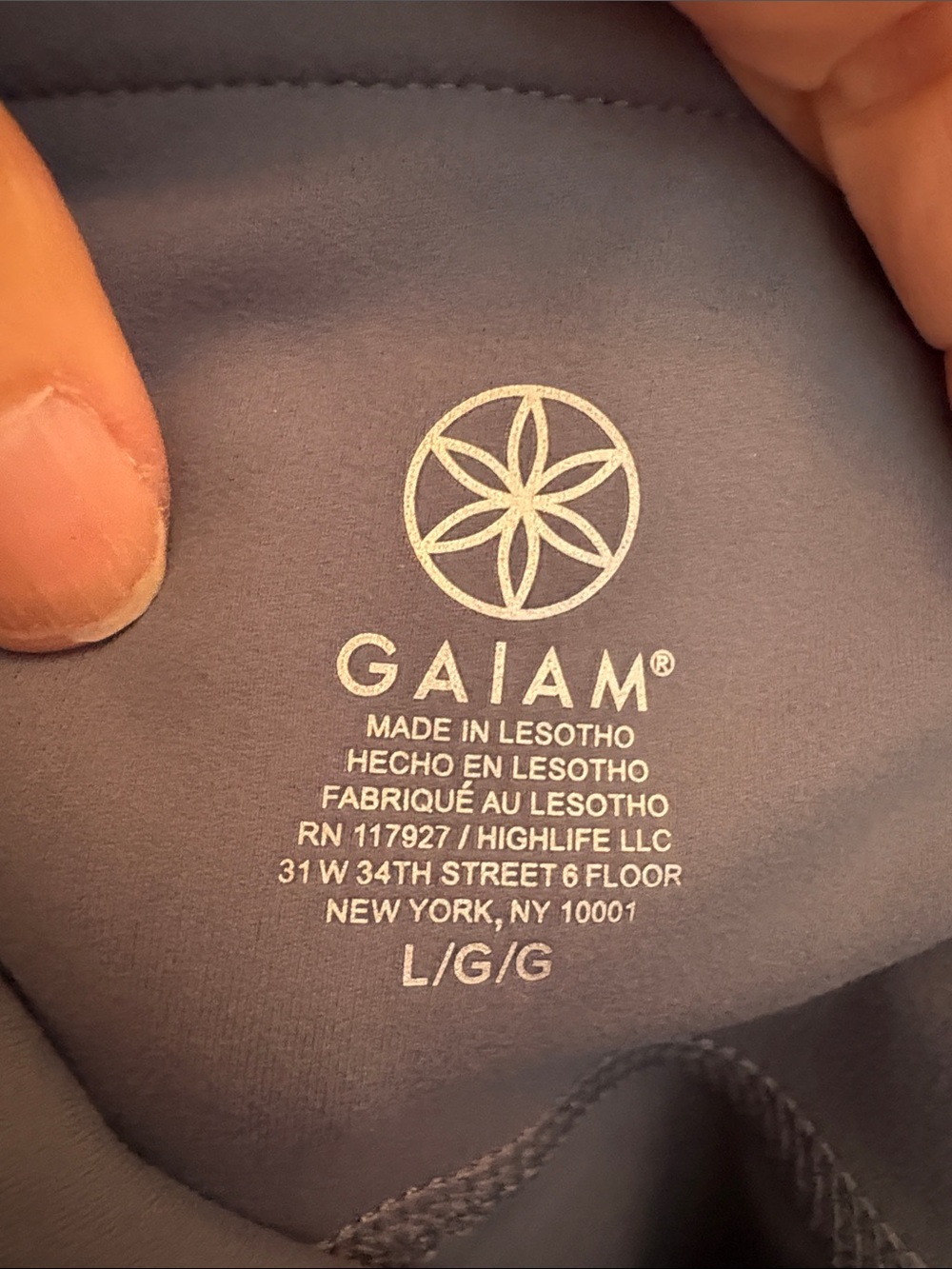 GAIAM NWT OM-DRI blue-Gray High-Rise karma 7/8 Leggings with Side Pockets yoga - Picture 2 of 12